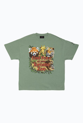 Toronto Zoo Find Peace Heavyweight Garment Dyed T-Shirt - Dusty Green