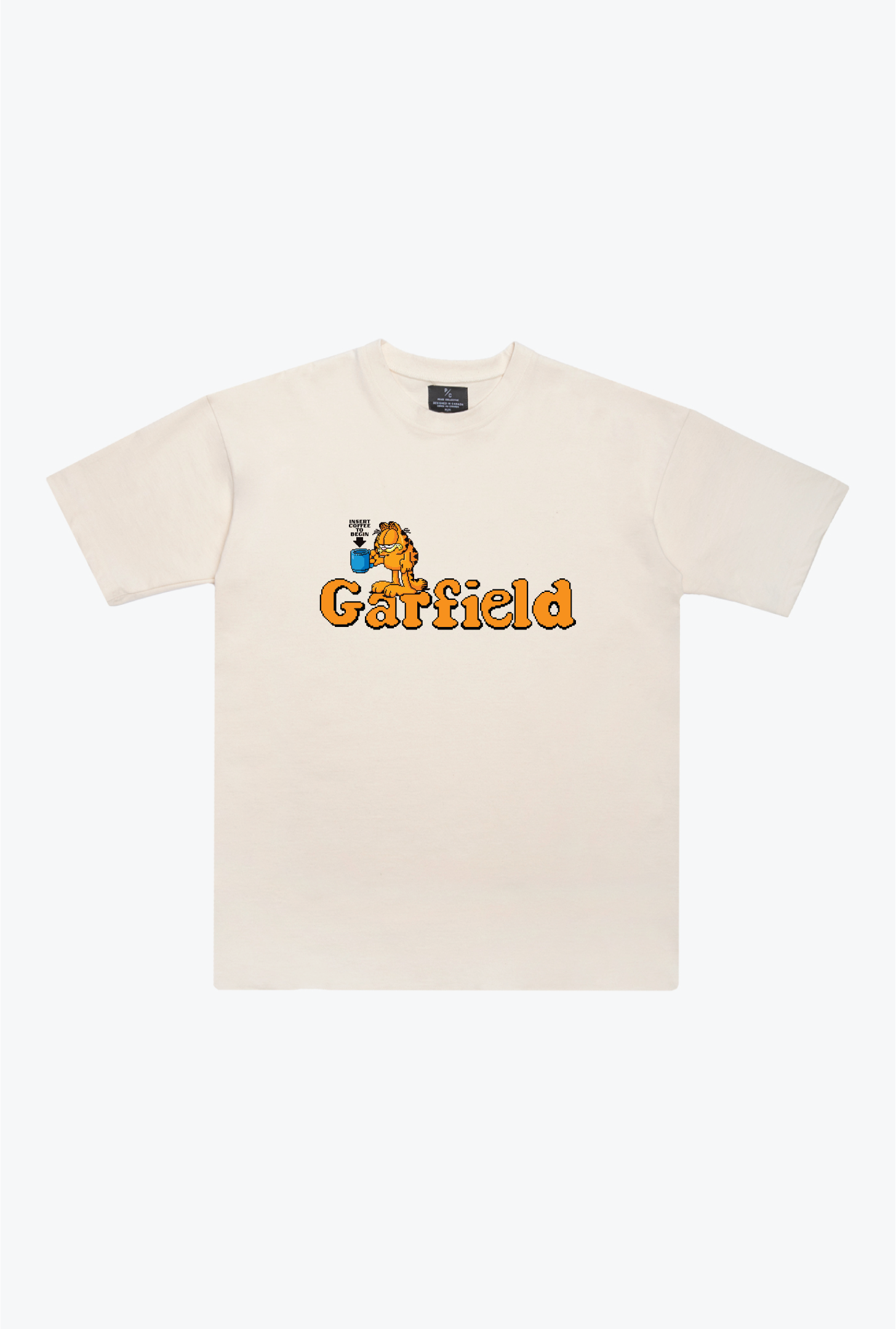 Garfield Retro Video Game Heavyweight T-Shirt - Ivory