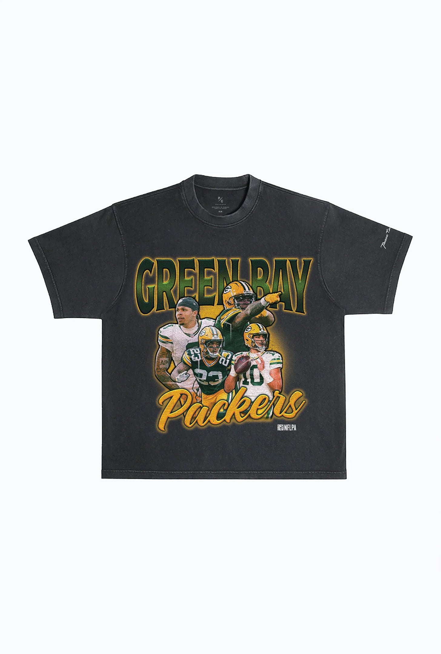 Green Bay Packers Vintage Heavyweight Garment Dyed T-Shirt - Black