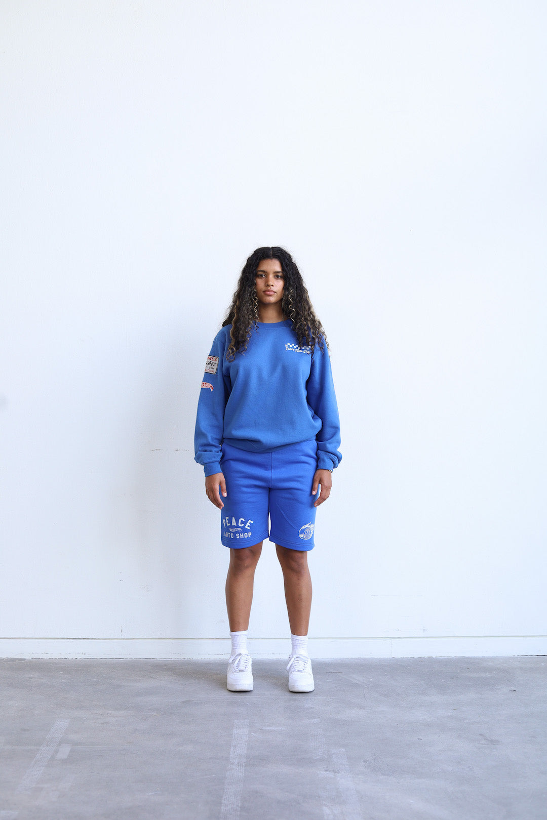 Peace Auto Shop Fleece Shorts - Royal