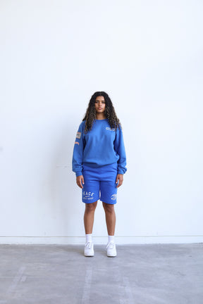 Peace Auto Shop Fleece-Shorts - Königsblau