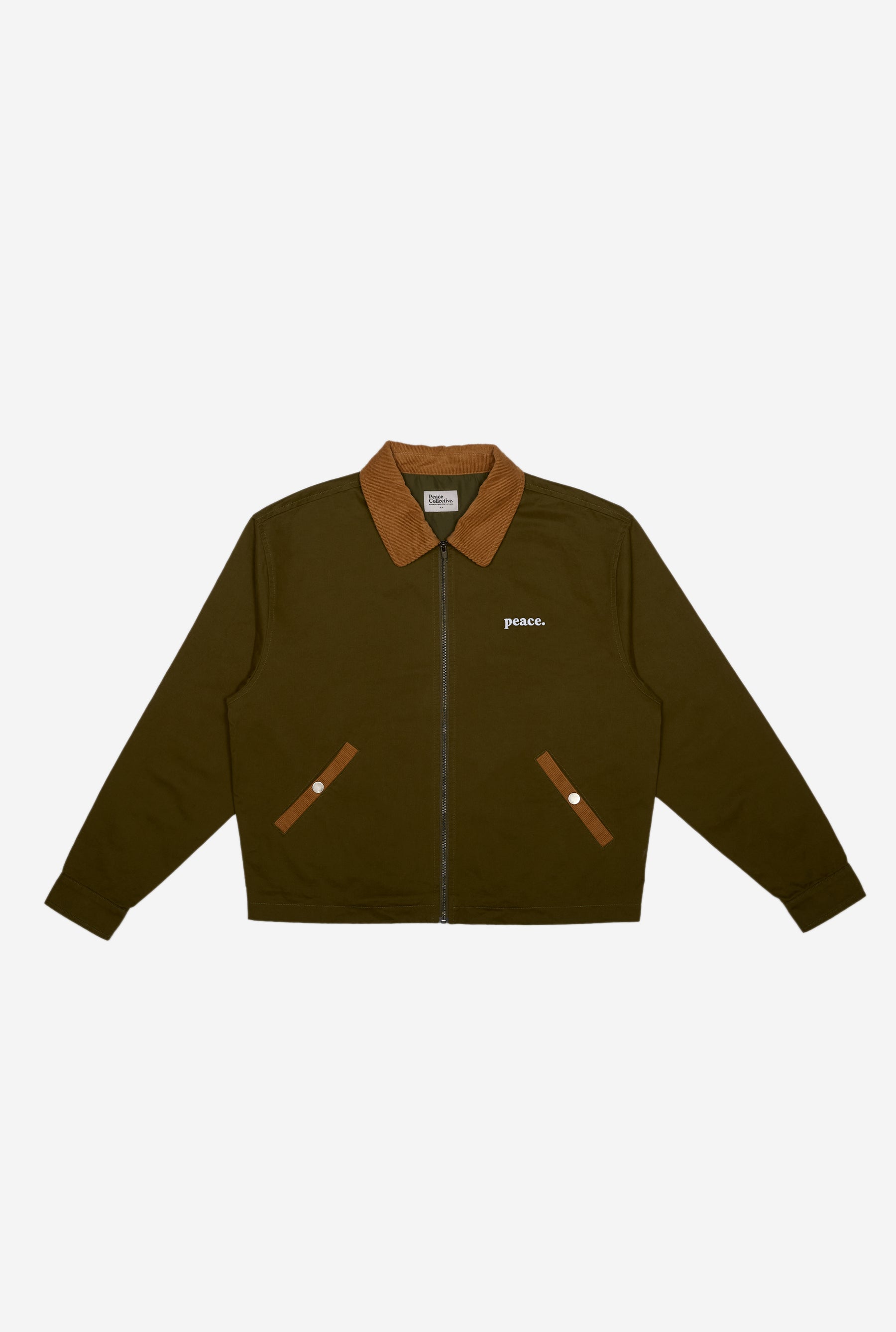 Peace Basics Corduroy Work Jacket - Olive