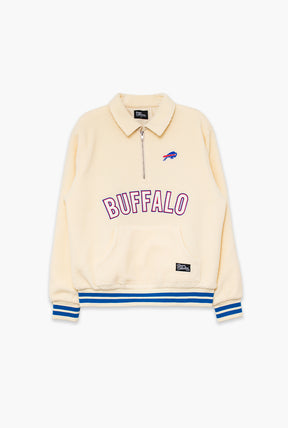 Buffalo Bills Sport Through Texture Fleece 1/4 Zip - Ivory