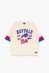 Buffalo Bills Vintage Clubhouse Colour Blocked Heavyweight T-Shirt - Ivory