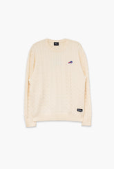 Buffalo Bills Fanleisure Micro Logo Knit Sweater - Ivory