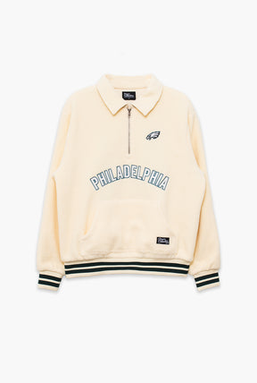 Philadelphia Eagles Sport Through Texture Fleece 1/4 Zip - Ivory