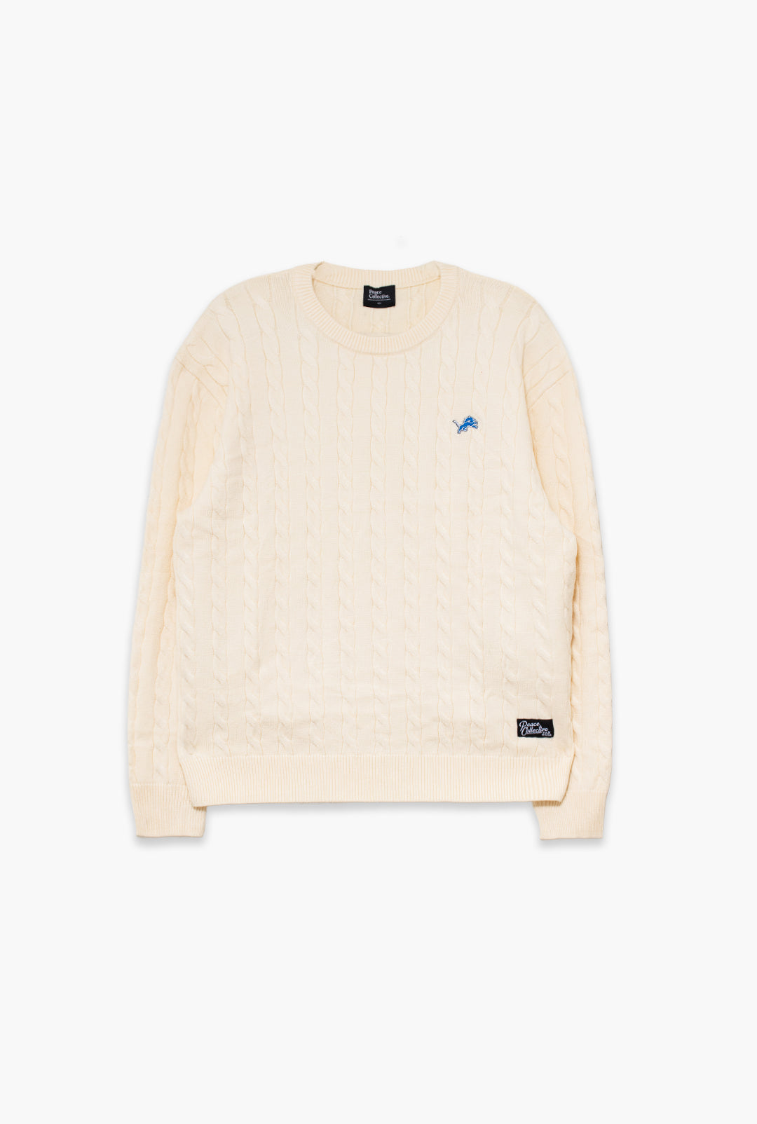 Detroit Lions Fanleisure Micro Logo Knit Sweater - Ivory