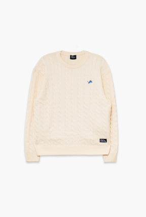 Detroit Lions Fanleisure Micro Logo Knit Sweater - Ivory