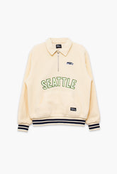 Seattle Seahawks Sport Through Texture Fleece 1/4 Zip - Ivory