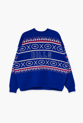 Buffalo Bills Vintage Clubhouse Fairisle Knit Sweater - Navy
