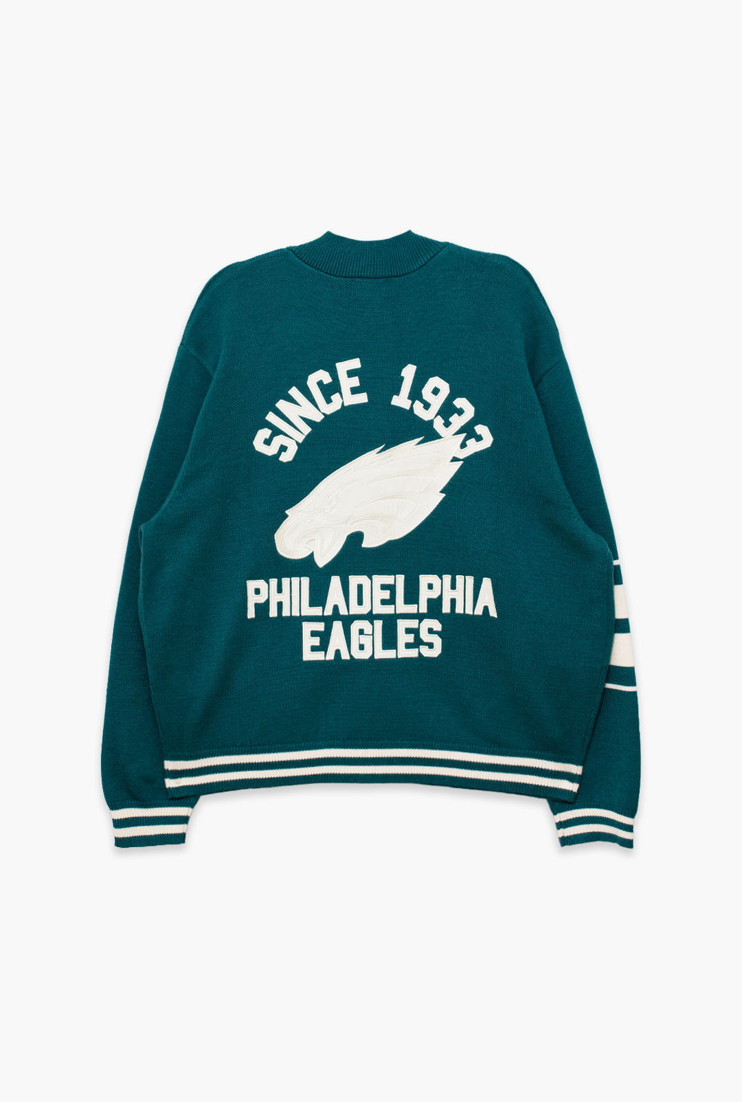 Philadelphia Eagles Fanleisure Knit Varsity Jacket - Midnight Green