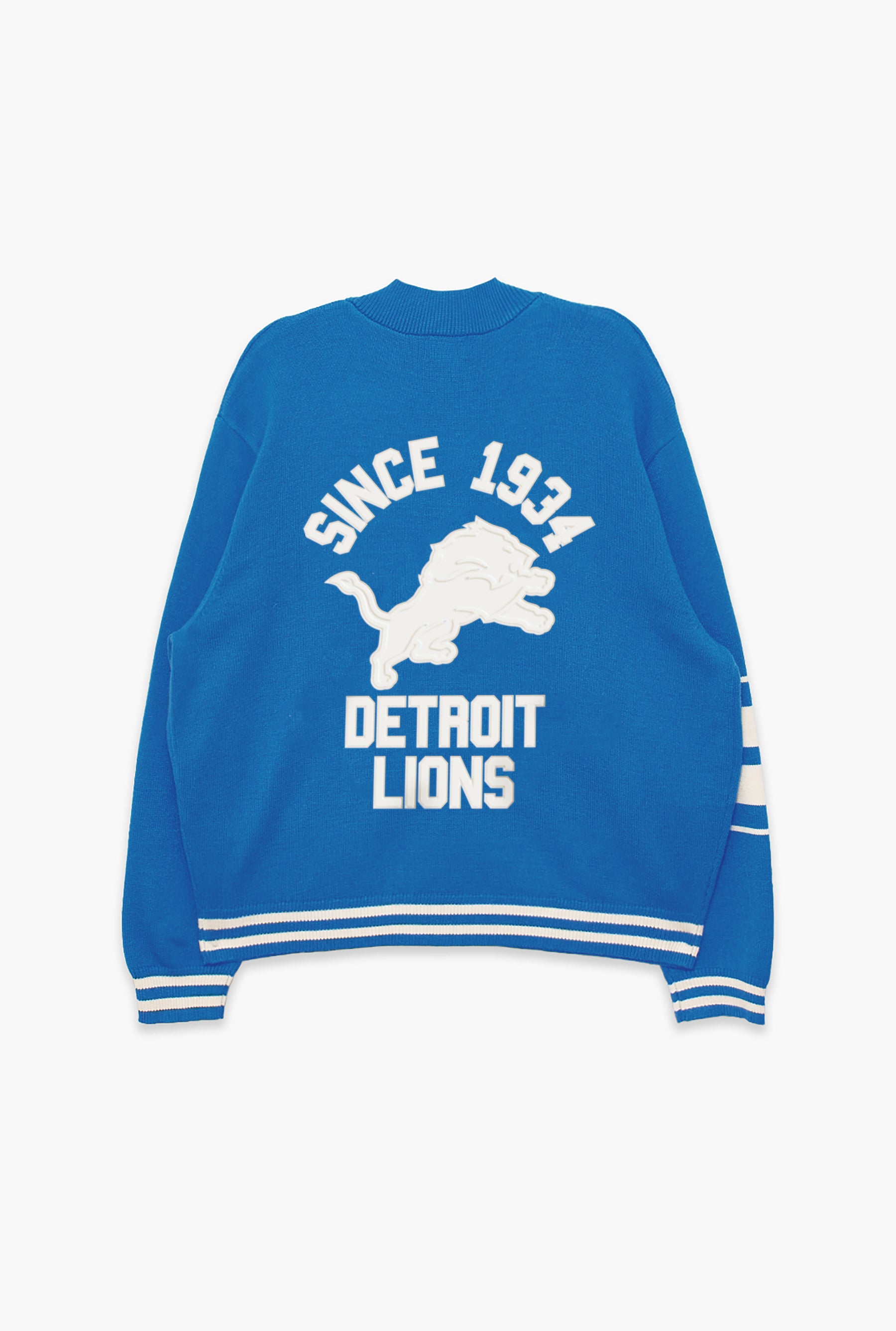 Detroit Lions Fanleisure Knit Varsity Jacket - Royal