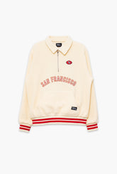 San Francisco 49ers Sport Through Texture Fleece 1/4 Zip - Ivory