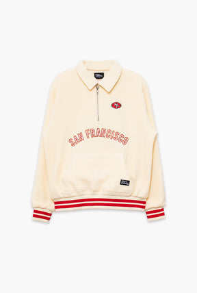 San Francisco 49ers Sport Through Texture Fleece 1/4 Zip - Ivory