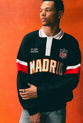 NFL Madrid Oversized Rugby - Black / Red