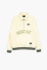 Green Bay Packers Sport Through Texture Fleece 1/4 Zip - Ivory