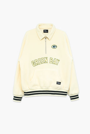 Green Bay Packers Sport Through Texture Fleece 1/4 Zip - Ivory