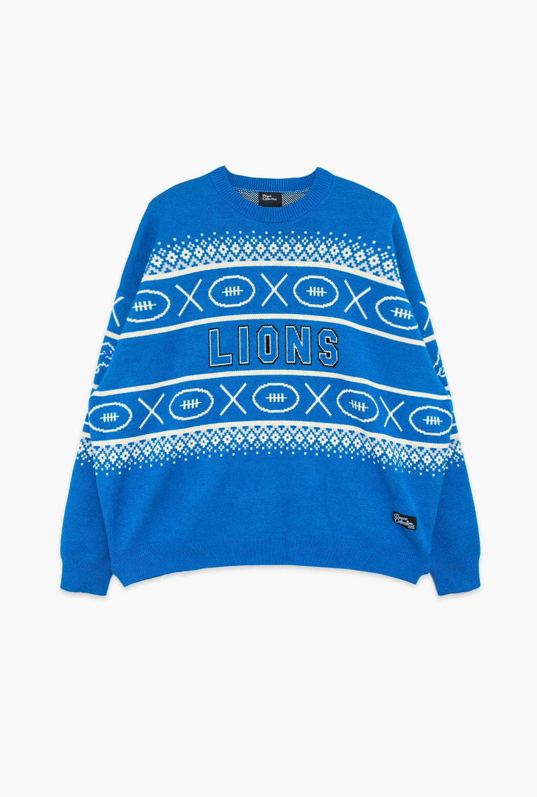 Detroit Lions Vintage Clubhouse Fairisle Knit Sweater - Royal