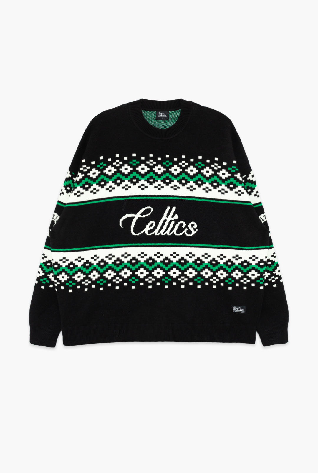 Boston Celtics Vintage Clubhouse Fairisle Knit Sweater - Black