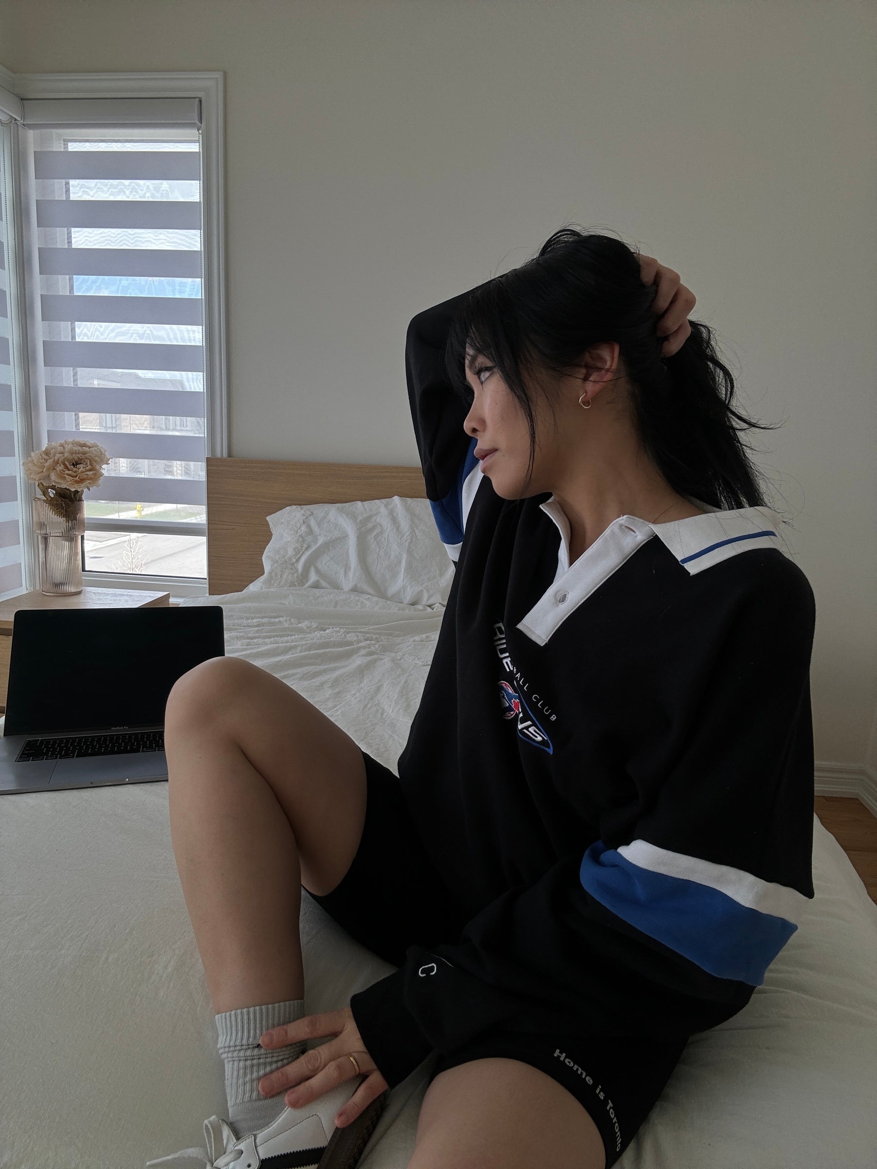 New York Yankees Oversized Rugby - Black