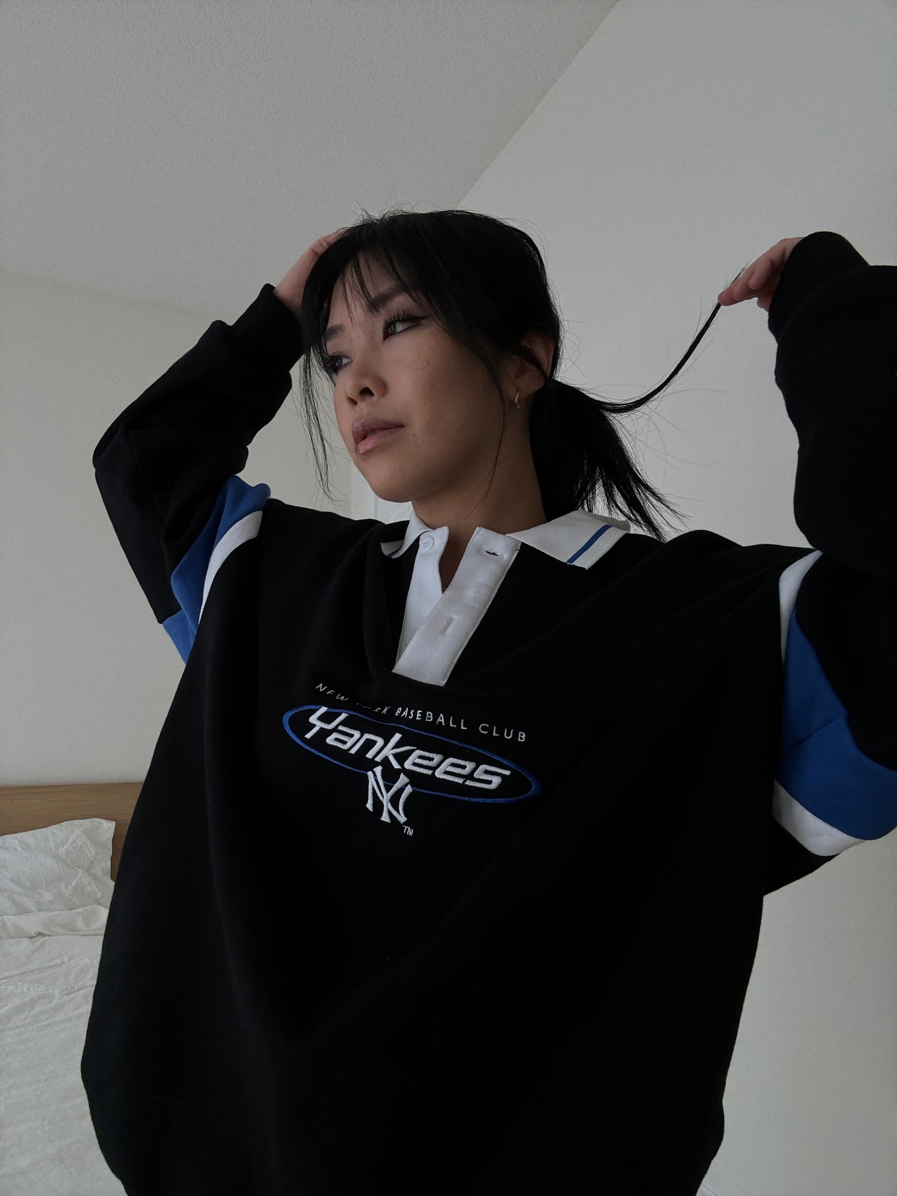 New York Yankees Oversized Rugby - Black