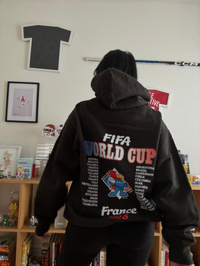 Sweat à capuche épais Coupe du Monde FIFA France '98 - Noir