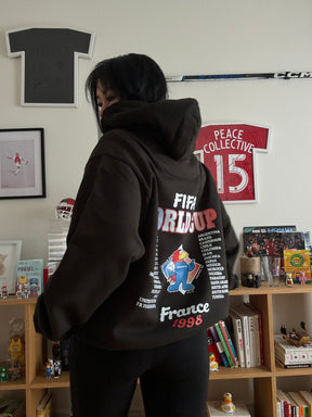Sweat à capuche épais Coupe du Monde FIFA France '98 - Noir