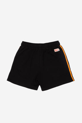 WNBA Striped Fleece Shorts - Black / Fire Orange