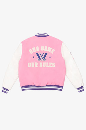 Barbie x PWHL Letterman Jacket - Pink / Ivory