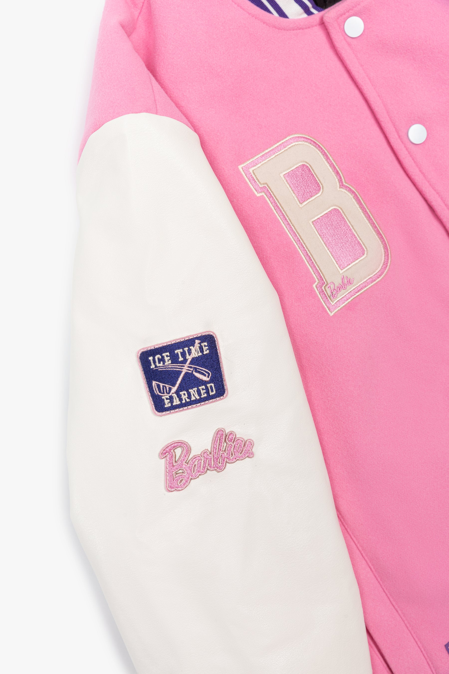 Barbie x PWHL Letterman Jacket - Pink / Ivory