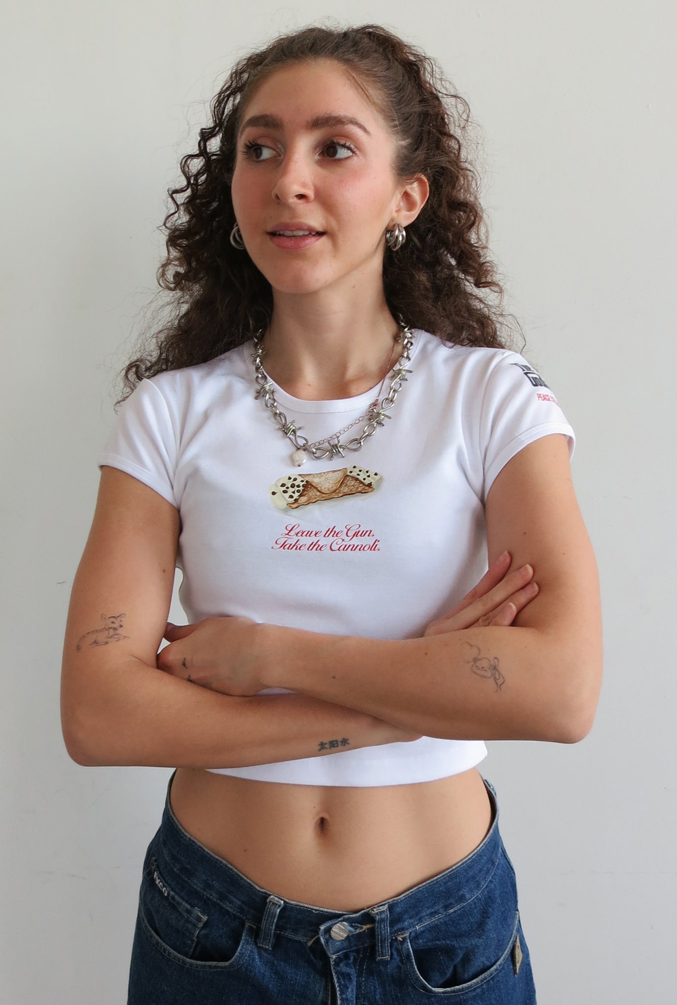 P/C x The Godfather Baby Tee - White