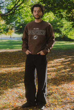 Miami Dolphins Heavyweight Crewneck - Cocoa