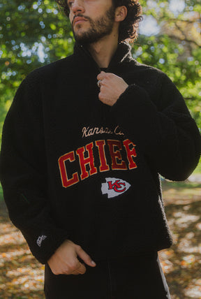 Kansas City Chiefs High Pile Quarter Zip - Black