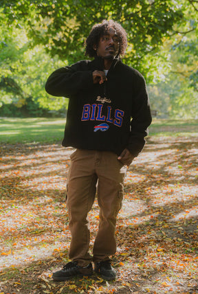 Buffalo Bills High Pile Quarter Zip - Black