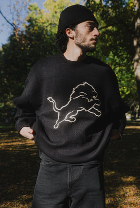 Detroit Lions Knit Sweater - Black