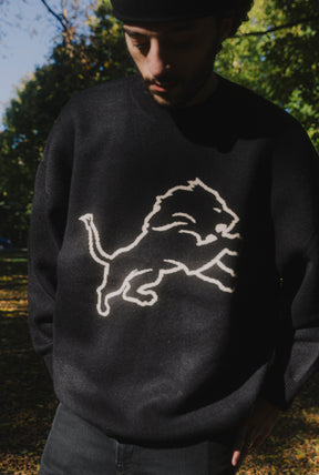 Detroit Lions Knit Sweater - Black