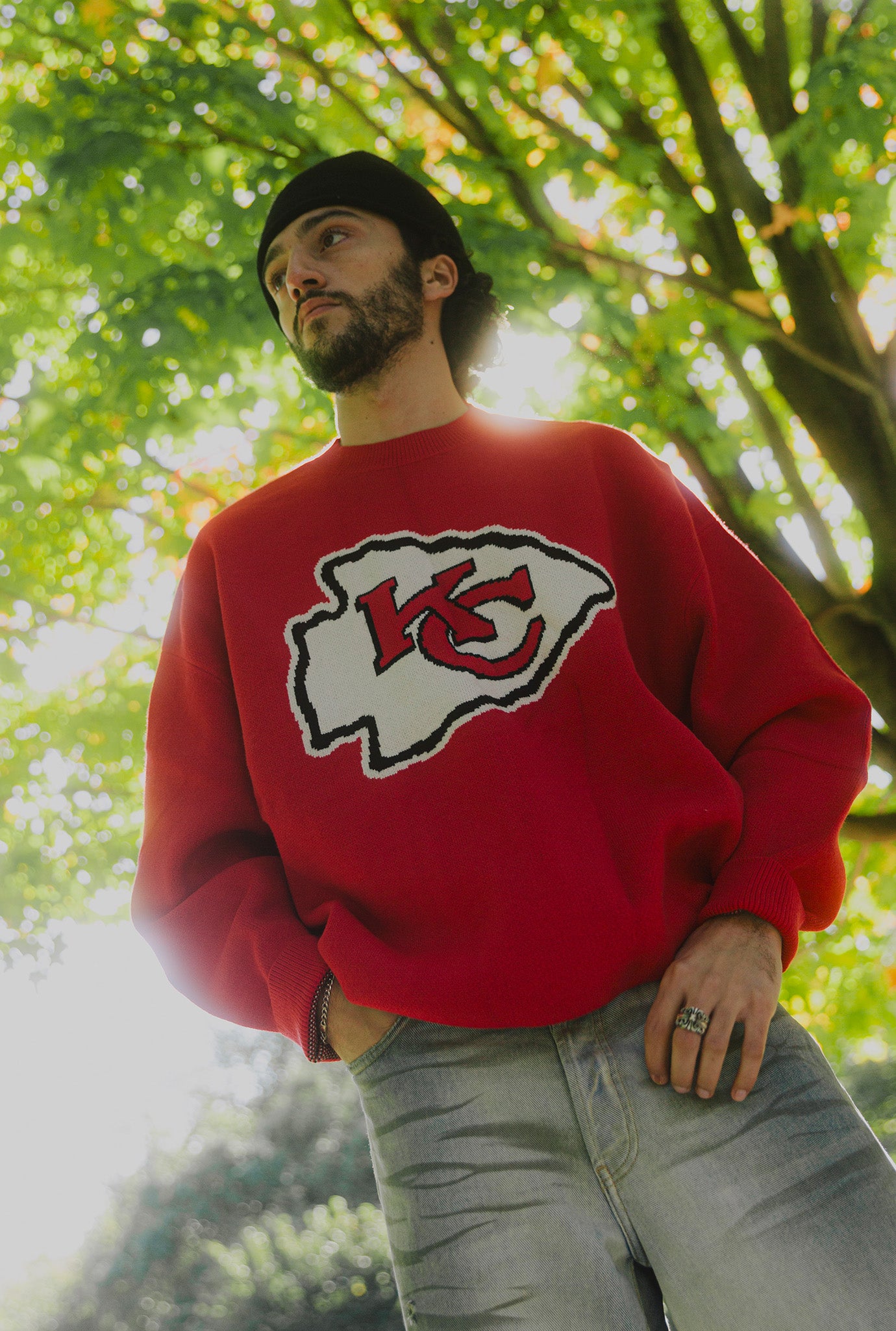 Kansas City Chiefs Retro Knit Sweater - Red