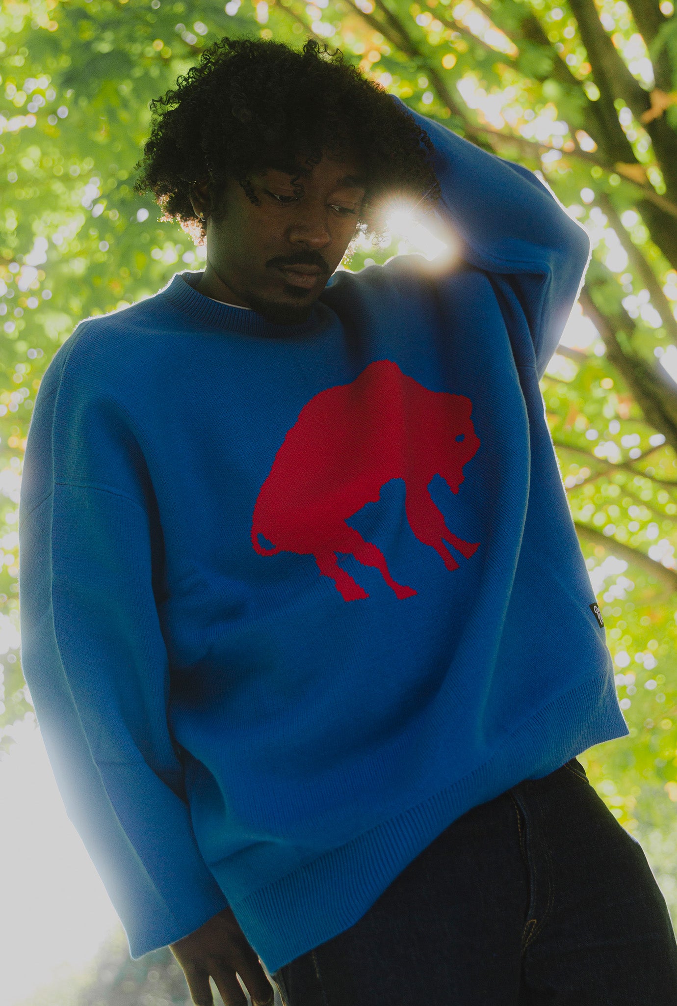 Buffalo Bills Retro Knit Sweater - Royal