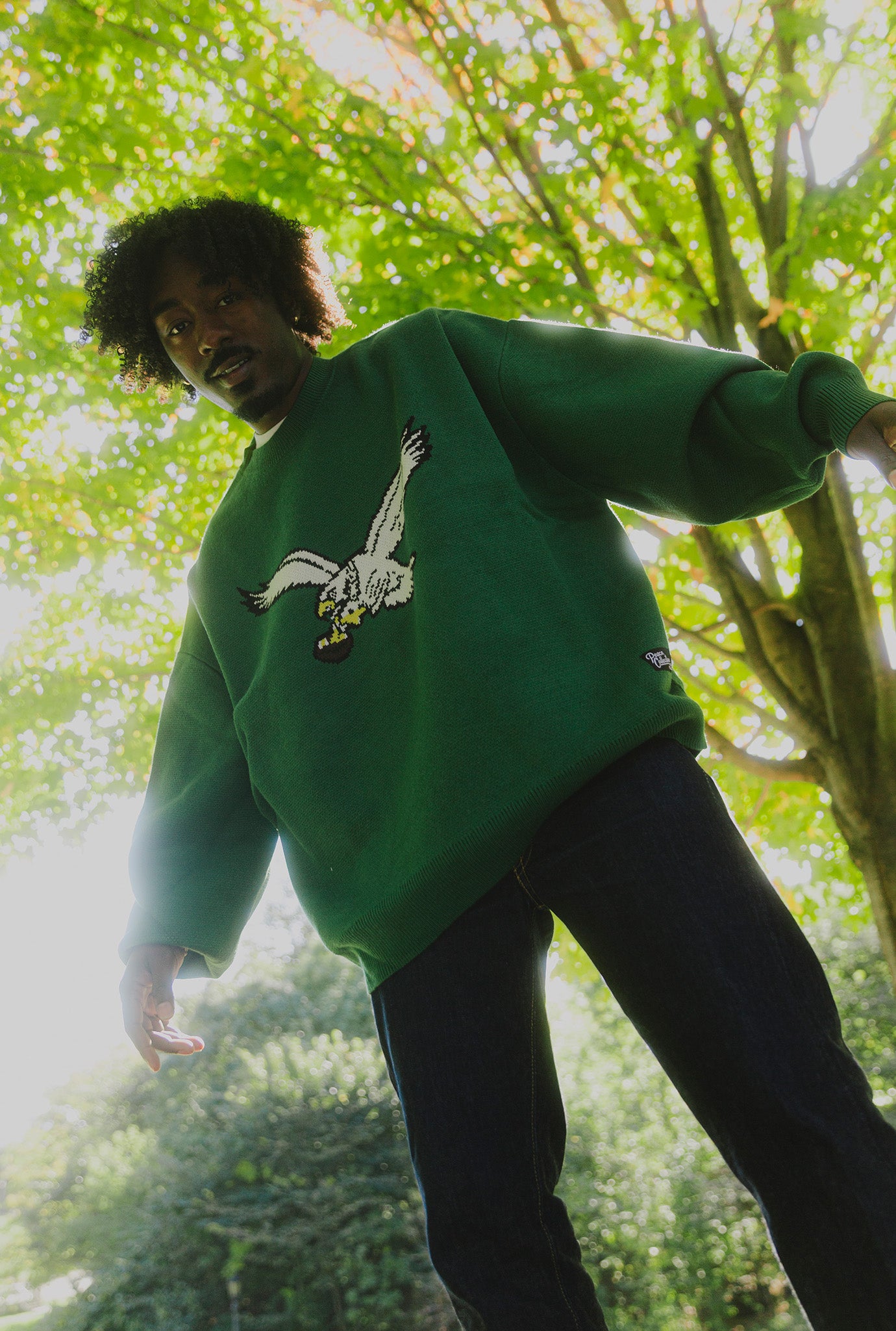 Philadelphia Eagles Retro Knit Sweater - Kelly Green
