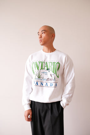 Ontario Loon Vintage Crewneck - White
