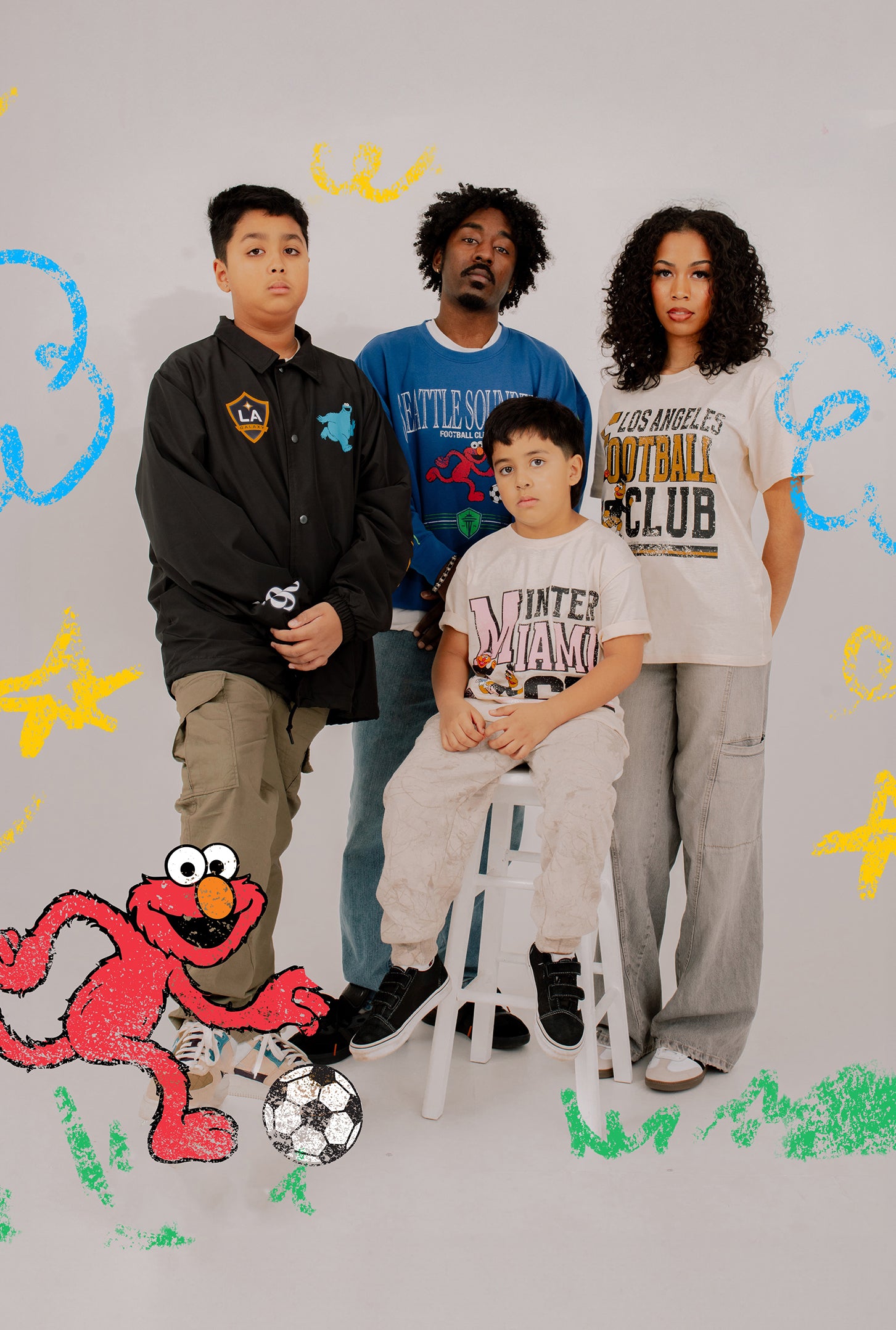 Los Angeles FC x Sesame Street Stacked Heavyweight T-Shirt - Ivory