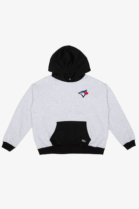 Toronto Blue Jays Colour Block Heavyweight Hoodie - Black / Grey