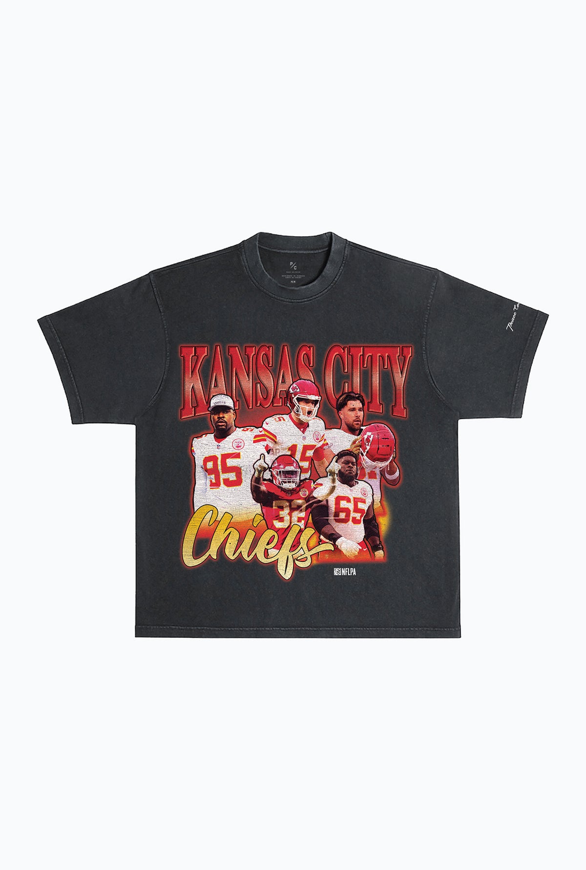 Kansas City Chiefs Vintage Heavyweight Garment Dyed T-Shirt - Black