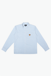 New York Knicks Long Sleeve Poplin Shirt - White / Blue