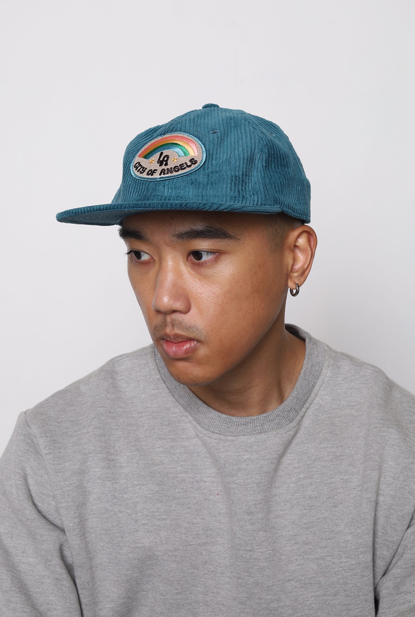 City of Angels Patch Corduroy Cap - Teal