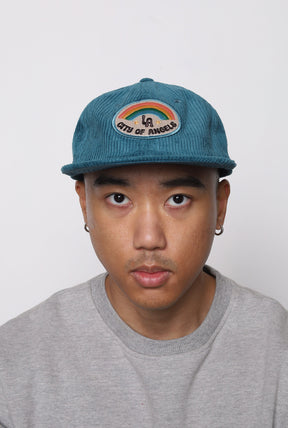 City of Angels Patch Corduroy Cap - Teal