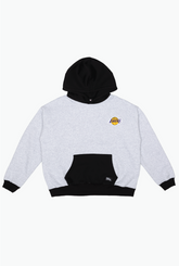 Los Angeles Lakers Colour Block Heavyweight Hoodie - Black / Grey Melange