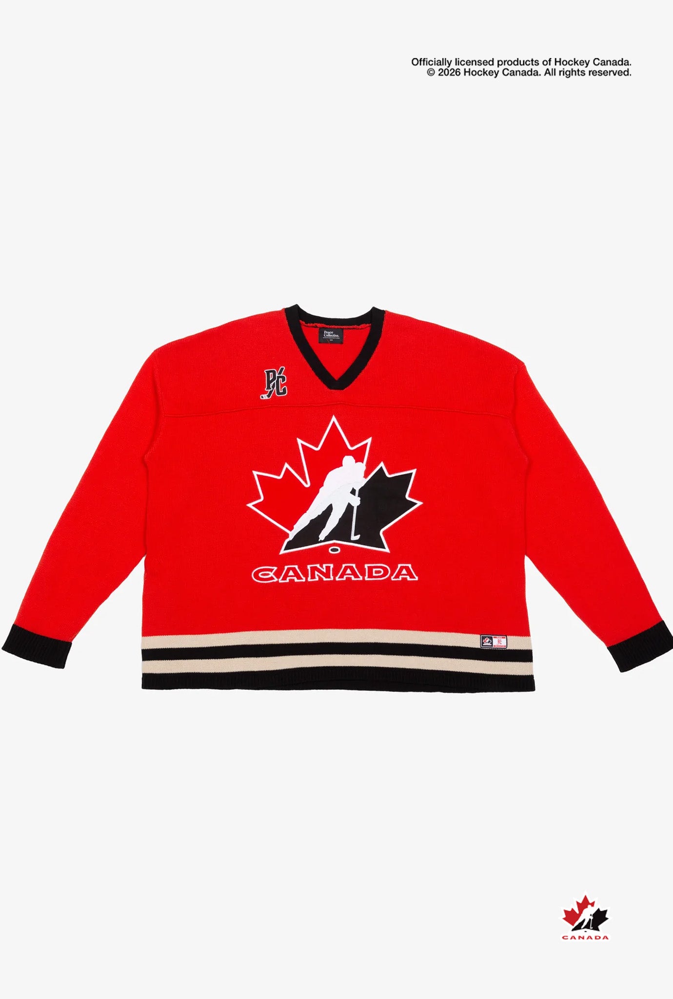 Suéter de punto de Hockey Canadá - Roja