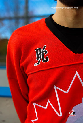 Suéter de punto de Hockey Canadá - Roja