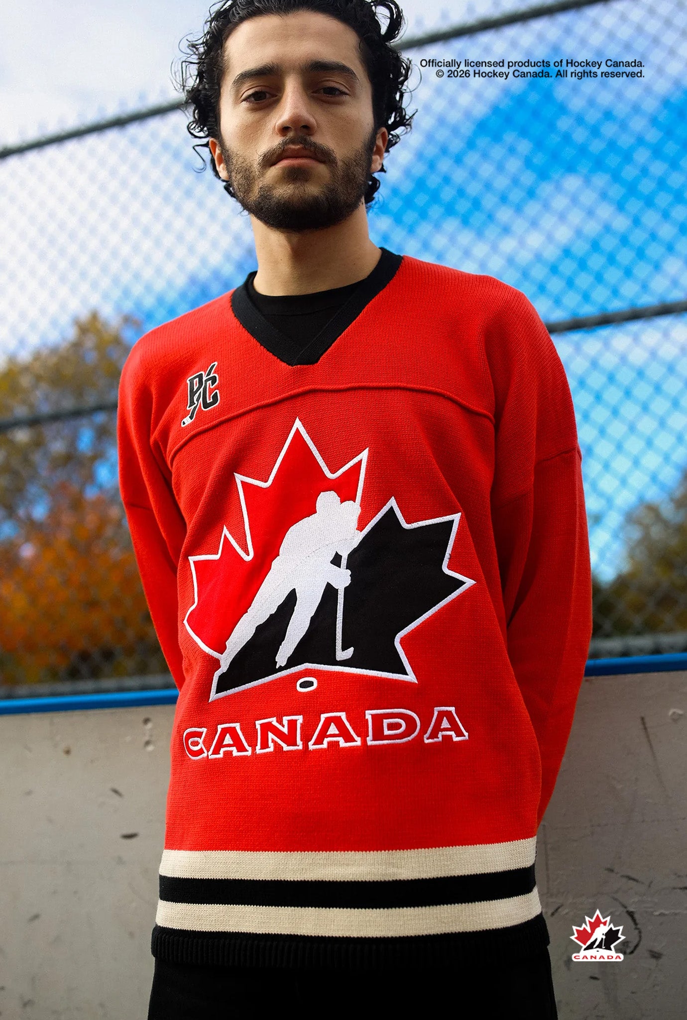 Suéter de punto de Hockey Canadá - Roja